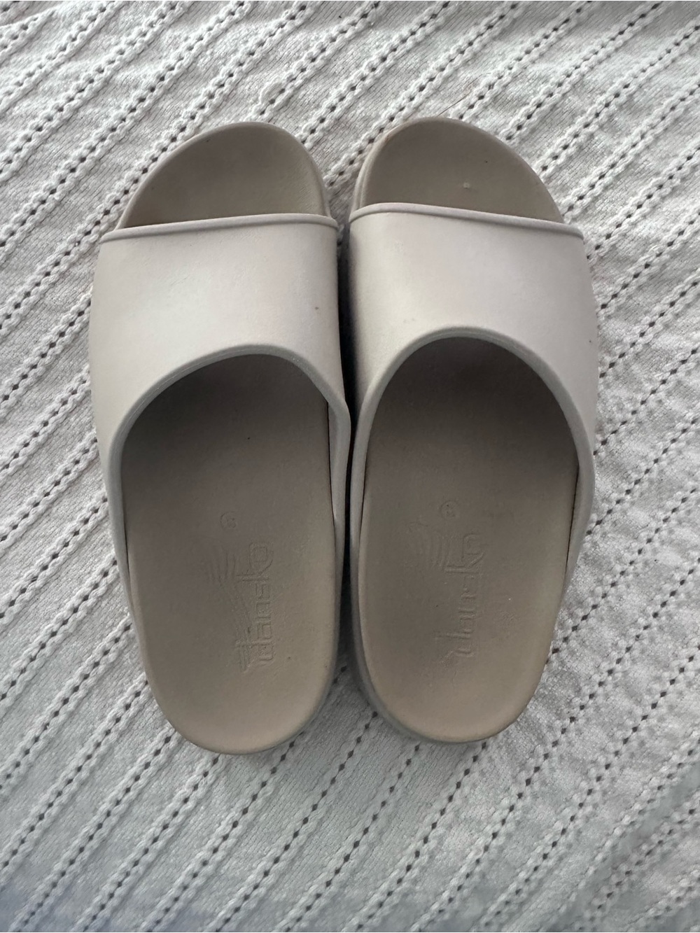 Dansko Beige Slide Sandals